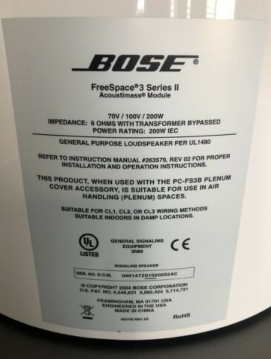 Bose 040147FreeSpace 3 Series II 3B Flush