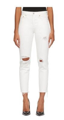 Levis white wedgies jeans