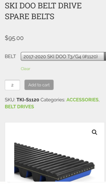 TKI  skido drive belts  duo set 