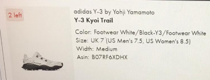 Adidas  Y3 by Yohji Yamamoto