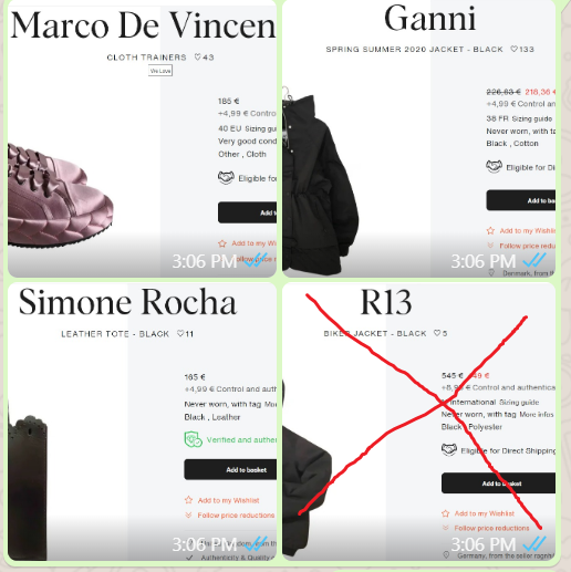 BUndle of 3 items Marco de Vincenzo/ Ganni/  Simone Rocha