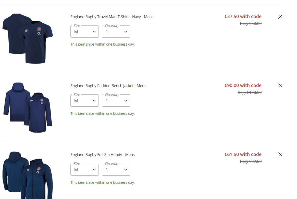 England rugby travel mix set jacket tshirt hoody