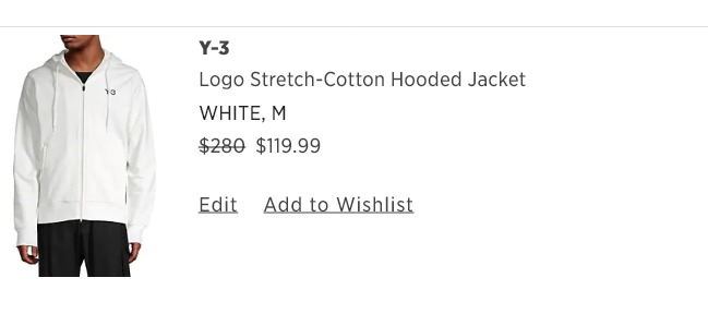 Y-3 stretch- cotton  hooded jacket white L