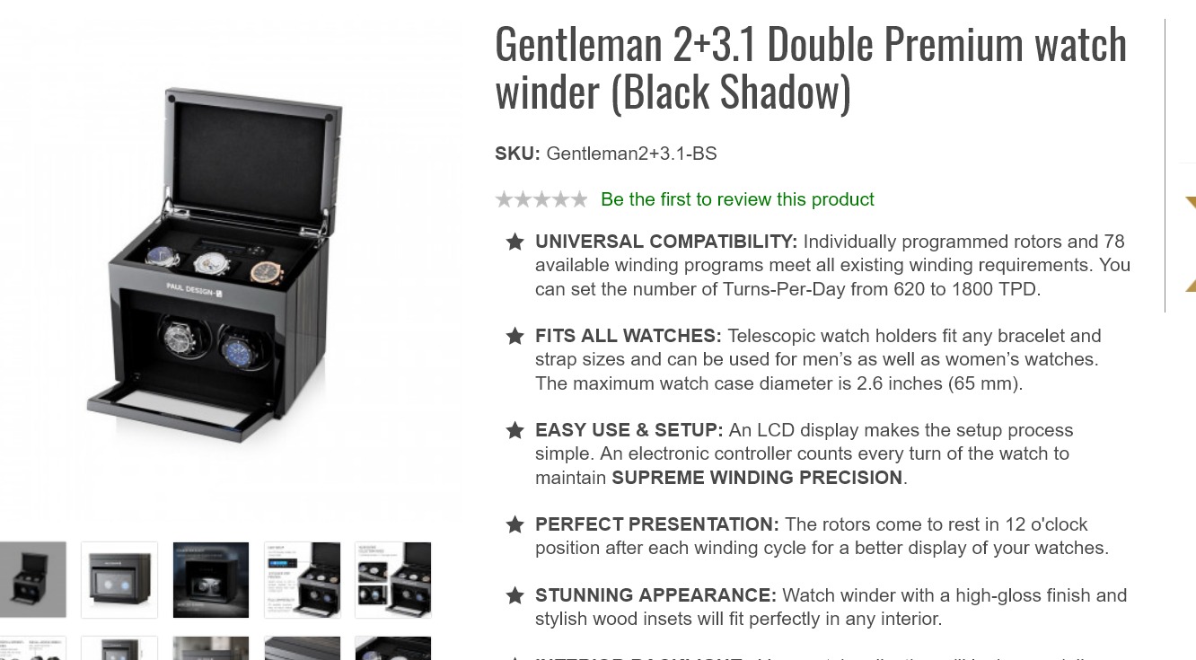 gentlemen 2+3.1 double premium watch winder 