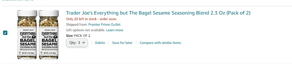 Everything but the bagel Sesame mix 6