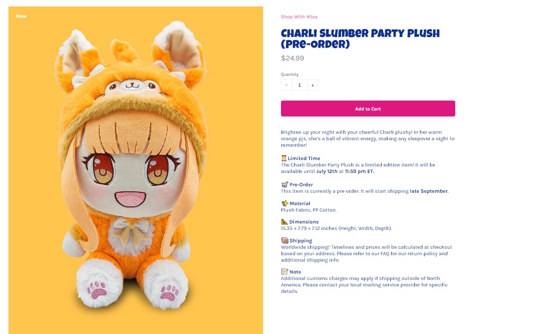 Charli Slumber Party Plush (Pre-Order)