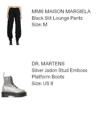 Ssense   dr Martens boots / MM6 black lounge pants