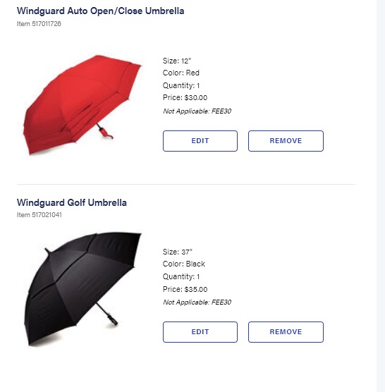 Samsonite bundle of red/ black umbrella