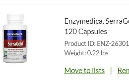 Enzymedica, SerraGold 120 capsule 2pcs