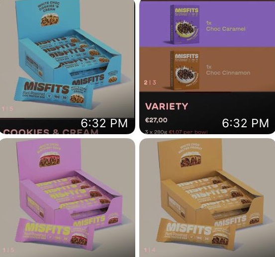 Misfits bundle  3 +3  cereal bars/  cereal box 