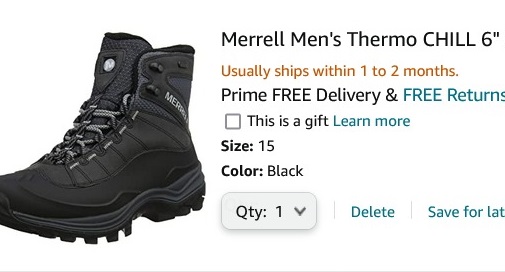 Merrell Men's Thermo CHILL 6" Shell Waterproof Sneaker, Black, 15 M U