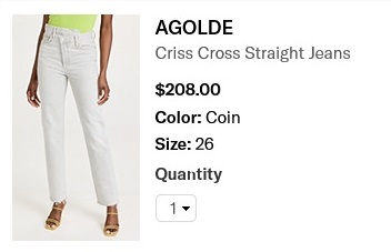 Shopbop Agolde criss cross jeans 27